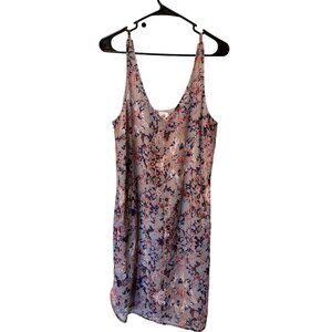 ✌️ 2/$40 ✌️ Cabi Thin Striped Heather Gray Purple Floral Dress Medium